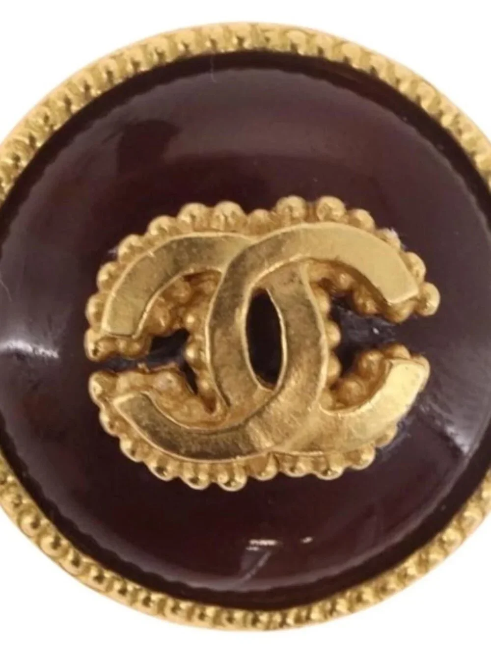CHANEL Earring Metal Gold Tone CC Auth BA13637M